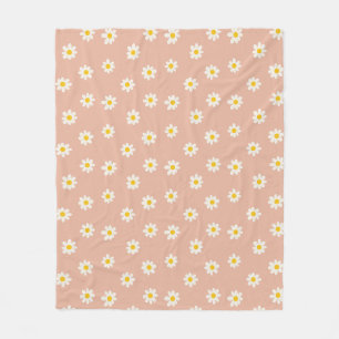 Little Daisies - dusty apricot Fleece Blanket