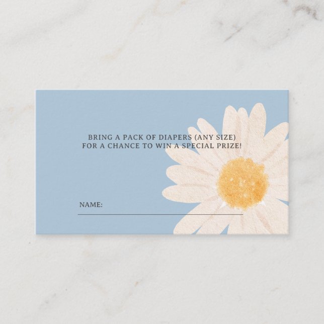 Little Daisy Baby Shower Diaper Raffle Ticket (Front)