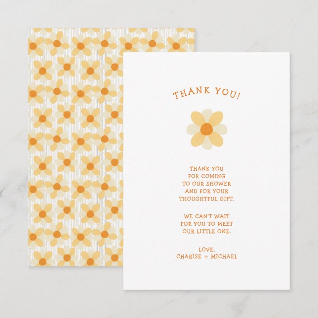 Little Daisy baby shower thank you note (Front/Back)