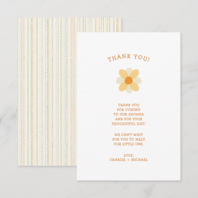 Little Daisy baby shower thank you note Card (Front/Back)