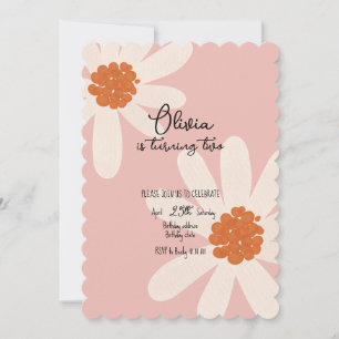 Little Daisy Theme Girl Birthday  Invitation