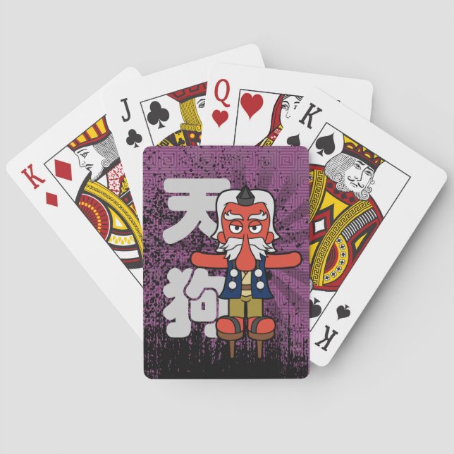 Little Daitengu Yokai Grunge Playing Cards (Back)