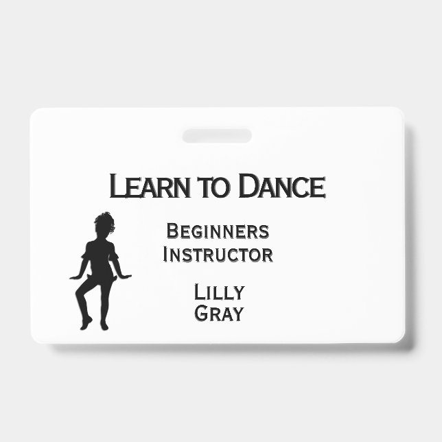 Little Dancer Custom Text 3 Areas Double Side ID Badge (Front)