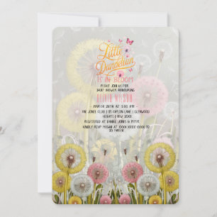 Little dandelian is in bloom baby shower#6 invitation