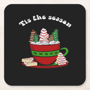 Little Debbie Tis The Season Square Paper Coaster