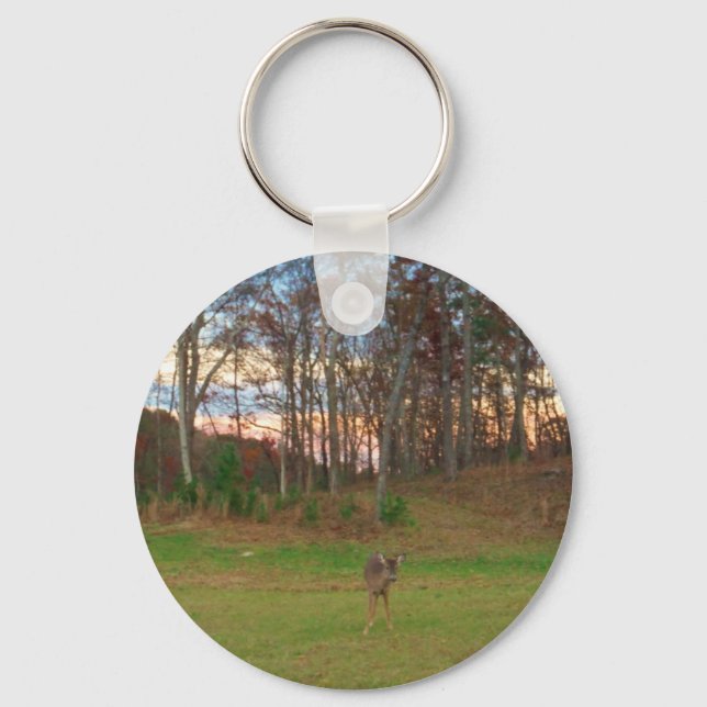 Little Deer &a Pink Sunset Key Ring (Front)