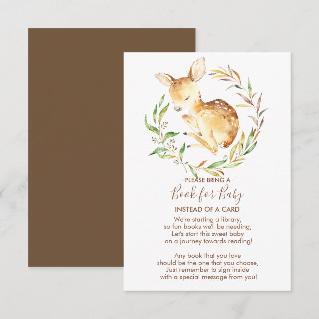 Little Deer Baby Shower Book for Baby Card (Front/Back)