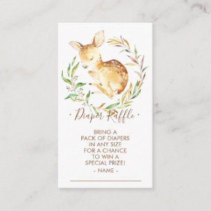 Little Deer Baby Shower Diaper Raffle Ticket Enclosure Card