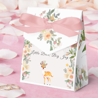 Little deer, Big Joy Pink flower Baby Shower theme Favour Box