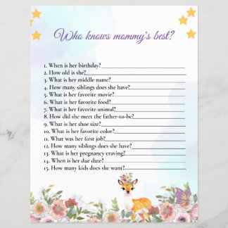 Little deer, Big Joy Pink flower Baby Shower theme Flyer