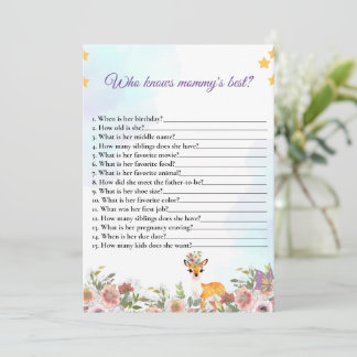 Little deer, Big Joy Pink flower Baby Shower theme Invitation