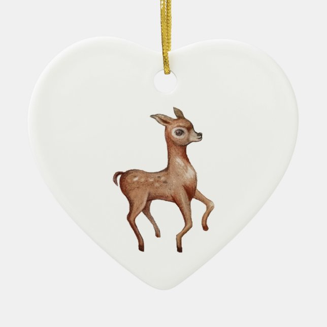 Little Deer Character Ceramic Tree Decoration (Front)