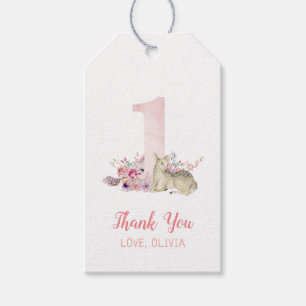 Little Deer First Birthday Party Favour Tag