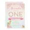 Little Deer Floral First Birthday Invitation