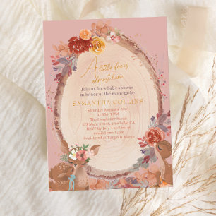 Little Deer Girl Woodland Animal Baby Shower Invitation