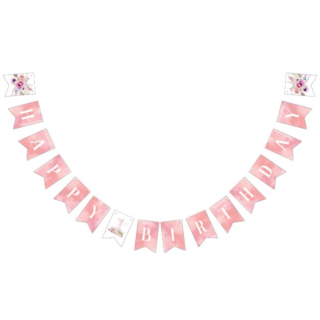 Little Deer Happy First Birthday Bunting (All)