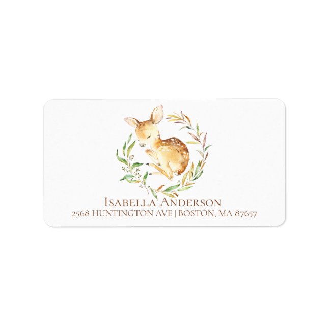 Little Deer Neutral Baby Shower Address Label (Front)