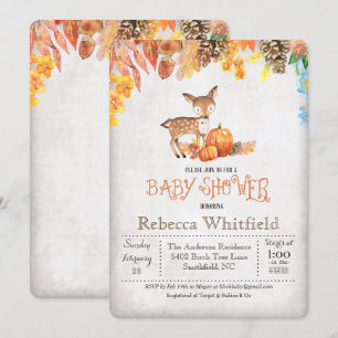 Little Deer Pumpkin Baby Shower Invitation