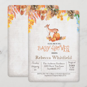 Little Deer Pumpkin Baby Shower Invitation