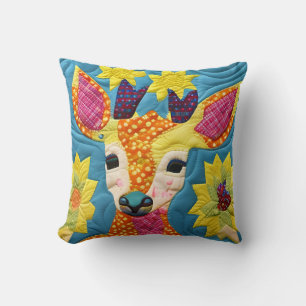 Little Deer Quilt Like Design  Cushion