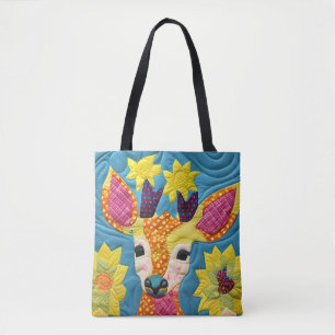 Little Deer Quilt Like Design Tote Bag