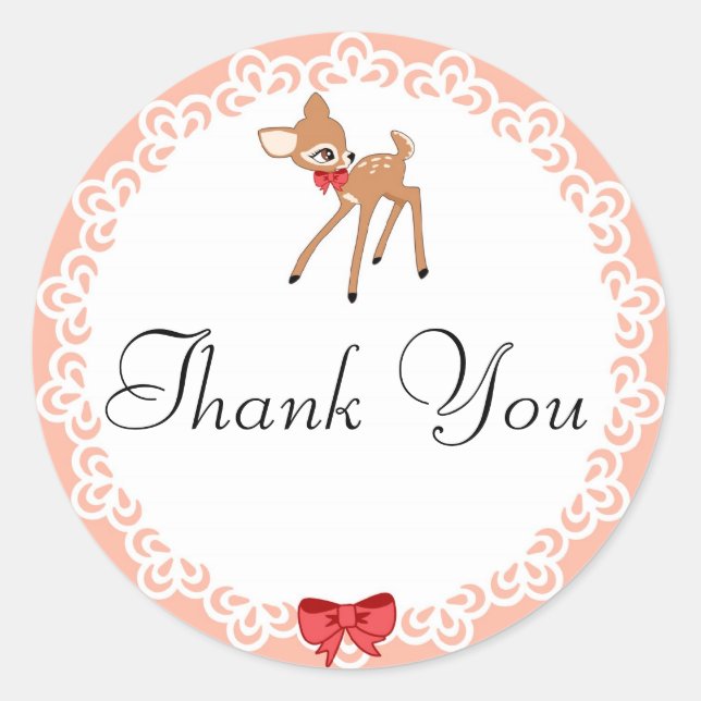 Little Deer Thank you Sticker (Front)