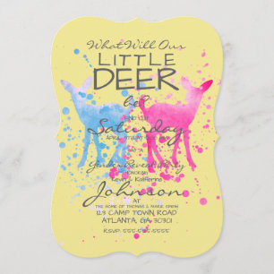 Little Deer Woodland Gender Reveal Invitation