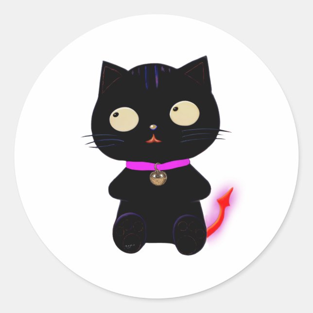 LITTLE DEMON CAT STICKER (Front)