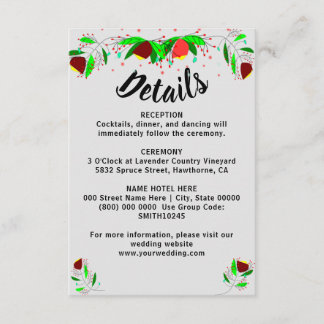 Little Details Flowers Wedding Detail Enclosure Card