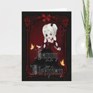 Little Devil 2 Gothic Happy Birthday Card