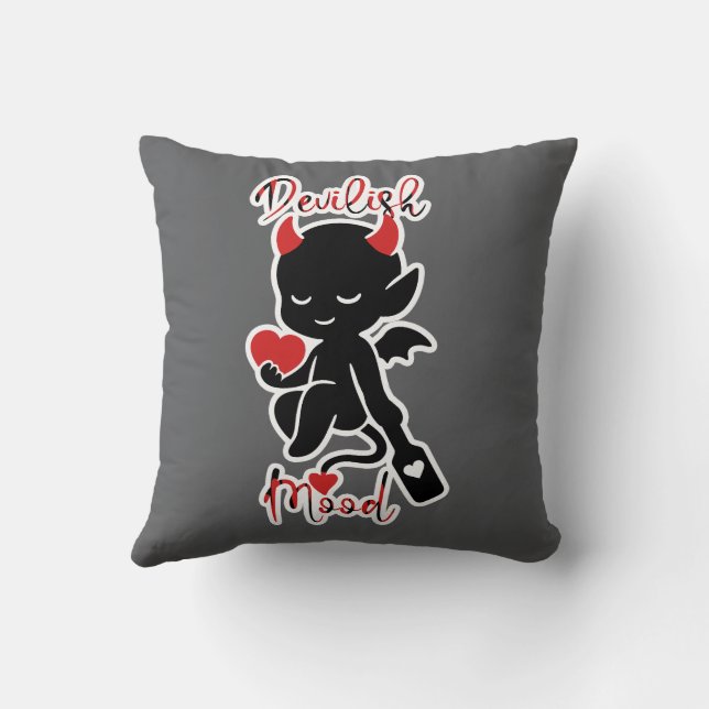 Little Devil Baddie Love Paddle "Devilish Mood" Cushion (Back)