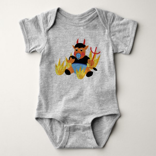Little Devil Funny Baby Bodysuit - Artistic Cute  (Front)
