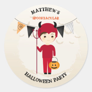 Little Devil Halloween Party Classic Round Sticker