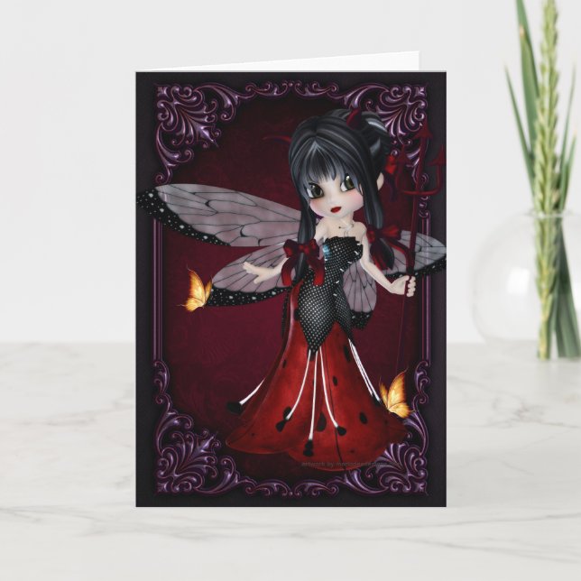 Little Devil Ladybug Design 1 Greeting Card (Front)