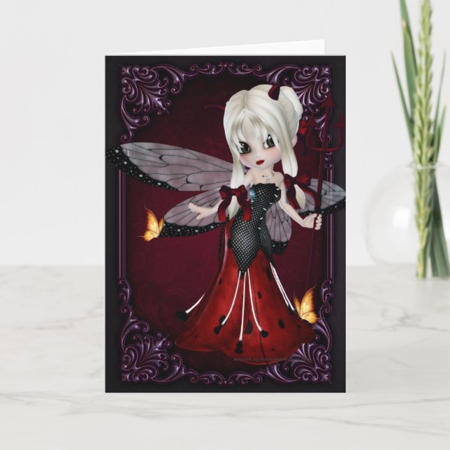 Little Devil Ladybug Design 2 Greeting Card (Front)