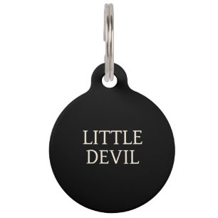 Little Devil Modern Dog ID Round Pet Tag