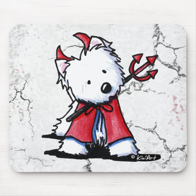 Little Devil Westie Mouse Mat (Front)