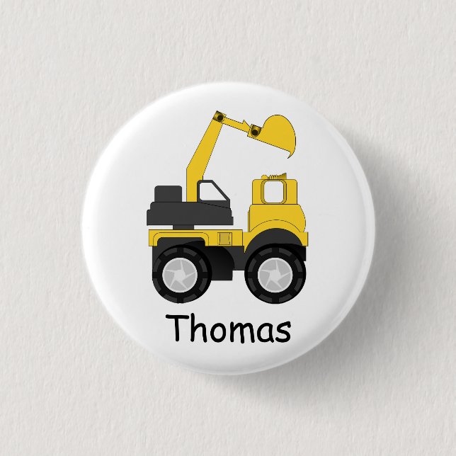 Little Digger Personalised Kid's 3 Cm Round Badge (Front)