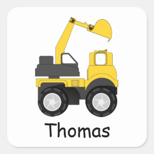 Little Digger Personalised Kid's Square Sticker