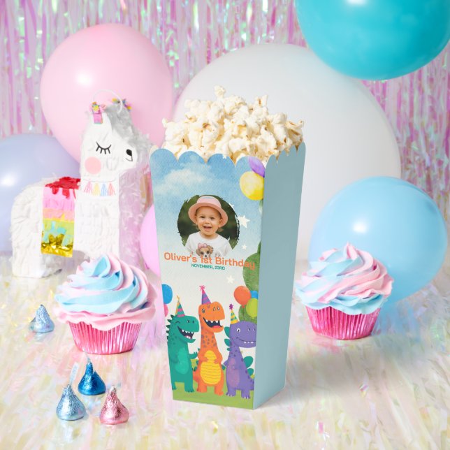 Little Dino 1st Birthday Favor Box (Party)