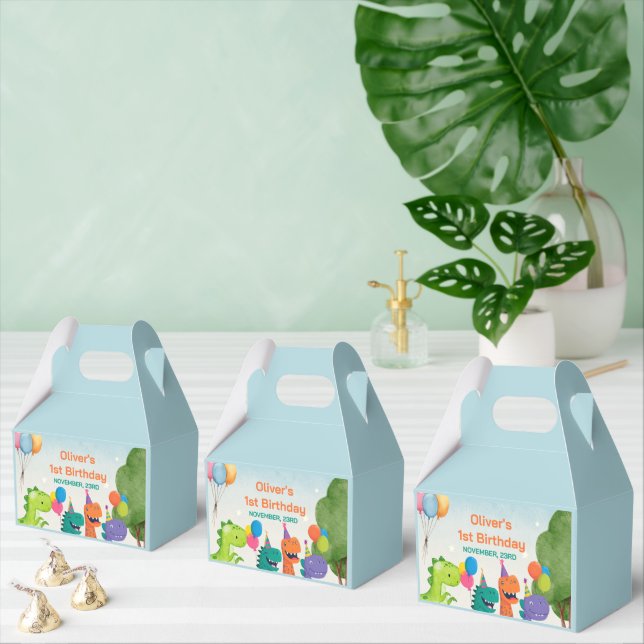 Little Dino 1st Birthday Favor Box (Multiple)