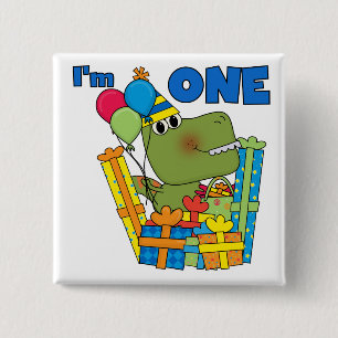 Little Dino 1st Birthday T shirts and Gifts 15 Cm Square Badge
