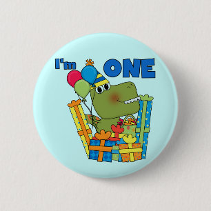 Little Dino 1st Birthday T shirts and Gifts 6 Cm Round Badge