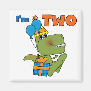 Little Dino 2nd Birthday Tshirts and Gifts Magnet