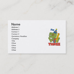 Little Dino 3rd Birthday Tshirts and Gifts Business Card