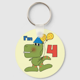 Little Dino 4th Birthday Tshirts and Gifts Key Ring
