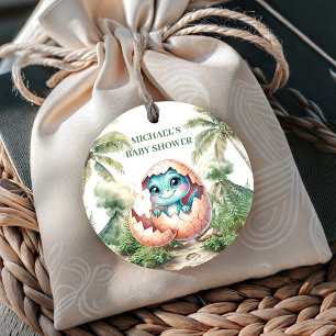 Little Dino Baby Shower Favour Tags Hatching Soon