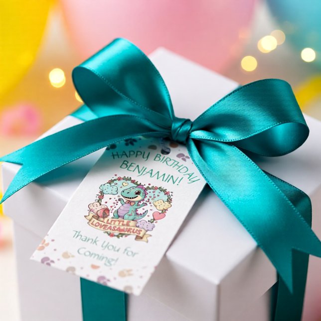 Little Dino Birthday Personalized Gift Tags (Creator Uploaded)