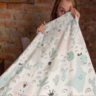 Little Dino Delight Fleece Blanket