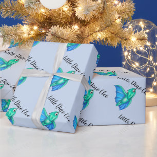Little Dino on The Way Baby Shower Wrapping Paper